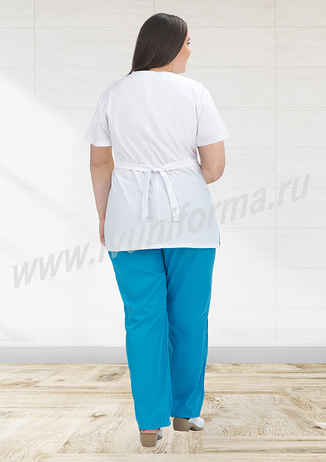 Блуза медицинская белая "Вилора" (size +)